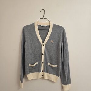 MAISON KITSUNE Gray and Cream Cardigan